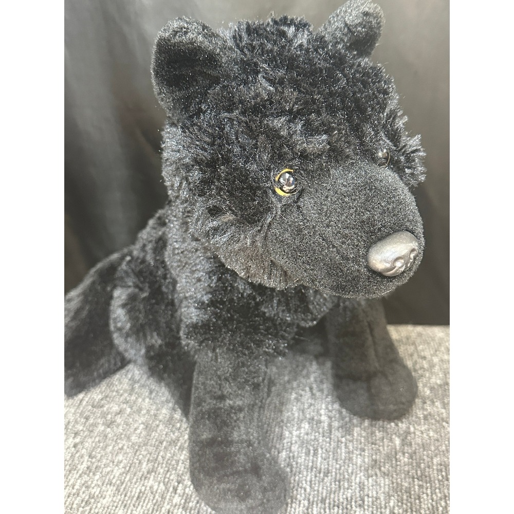 Wild Republic Black Wolf Fox Plush Stuffed Animal Realistic Shaggy Dog 12 Inch - Picture 2 of 15
